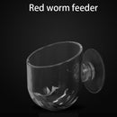 Acrylic Red Worm Floating Cup Aquarium Fish Tank Feeding Container Suction Cup