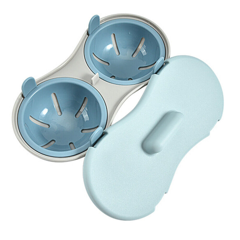 Microwave Egg Poacher 2 Cavity Boiled Egg Box Kitchen Cooking Gadget (Blue)