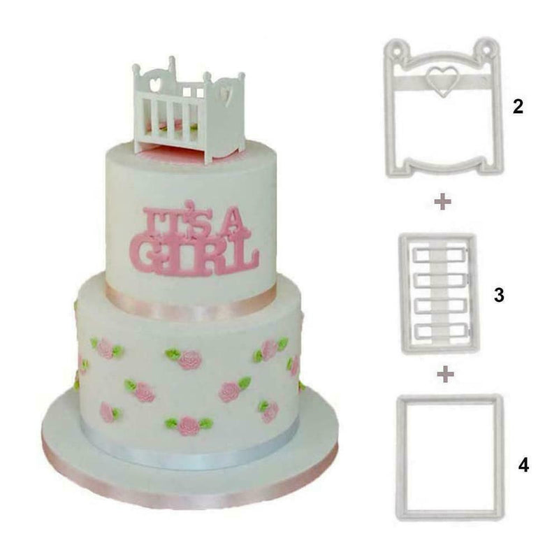 Plastic Cookie Cutting Mold Small Bed Shape Biscuit DIY Sugar Mold Baking U8K6