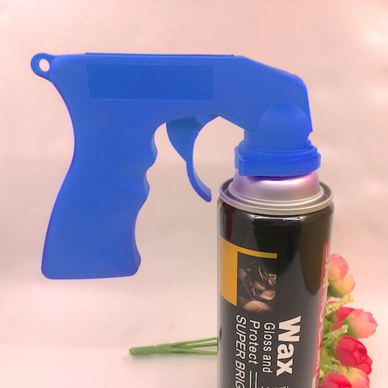 Portable Paint Handle Spray Adaptor Aerosol with Trigger Car Tool (Blue)