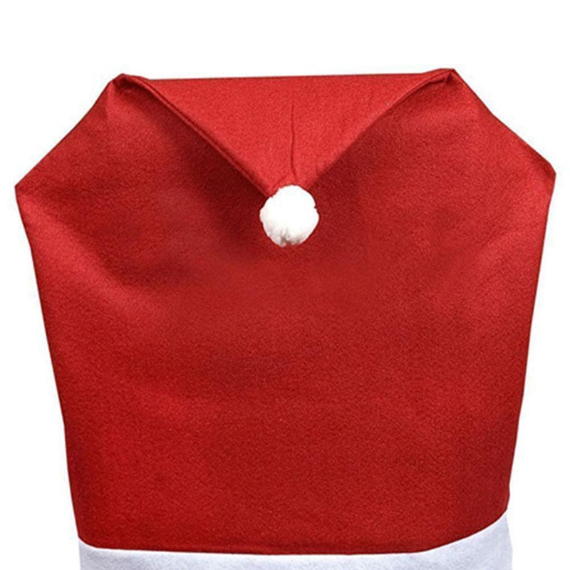 6pcs Xmas Santa Hat Chair Back Cover Home Party Dinner Art Decorative Case