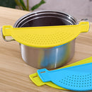 Plastic Drain Basket Wash Rice Fruit Filter Jars Leakproof Baffle (Yellow)