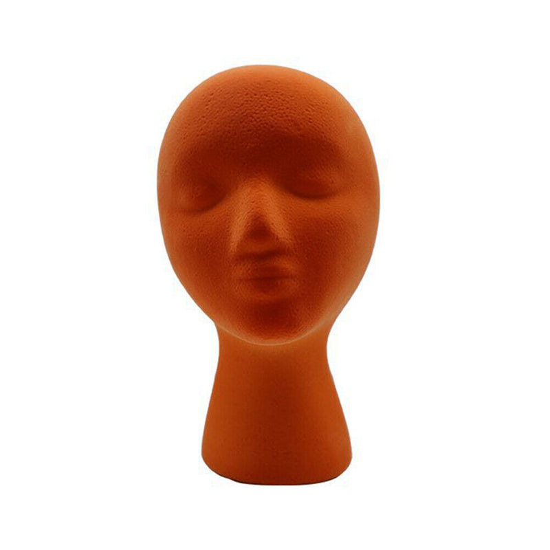 Female Styling EPS Flocking Head Mold Wig Glasses Holder Stand (Orange) Newly