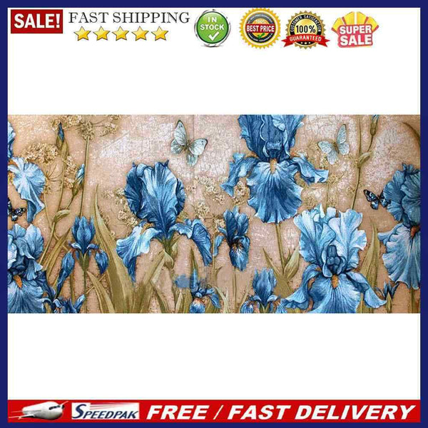 Blue Flower Oil Paint By Numbers Kits DIY Handpainted on Canvas Wall Art Pi