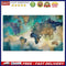 Map Abstract Oil Paint By Numbers DIY Picture Hand Painted Wall Art Craft G