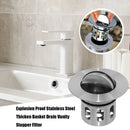 Stainless Steel Thicken Basket Vanity Stopper Basin Drainer Bathroom Plug Bou