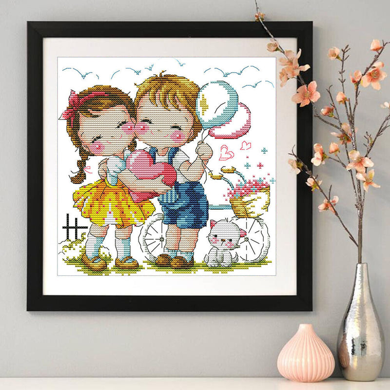 Partial Embroidery DIY Stamped Canvas 14CT Our Love Needlework Sets Home Decor