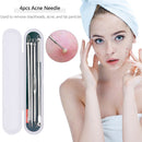 4pcs Durable Acne Needle Hook Set Pimple Spot Cleaning Needle Beauty Care Tool