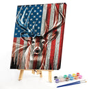 Oil Paint By Numbers Deer National Flag Frameless Picture Craft Kit for Home