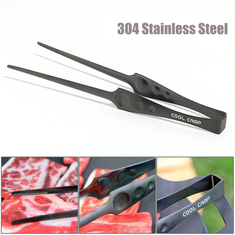 #A Household Outdoor BBQ Tongs Food Clip Stainless Steel Tool Churrasco BBQ Twee