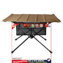 Outdoor Folding Table Net Pocket Coated Oxford Cloth Desk (Wolf Brown) Newly