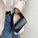 Fashion Simple Women PU Leather Clutch Bag Solid Color Ladies Cylinder Handbags