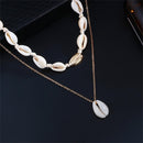 Women Beach Jewelry Cowry Seashell Pendant Bohemian Multilayer Shell Necklace