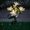 2x LED Solar Garden Orchid Light Waterproof Landscape Fence Decor (White) Newly