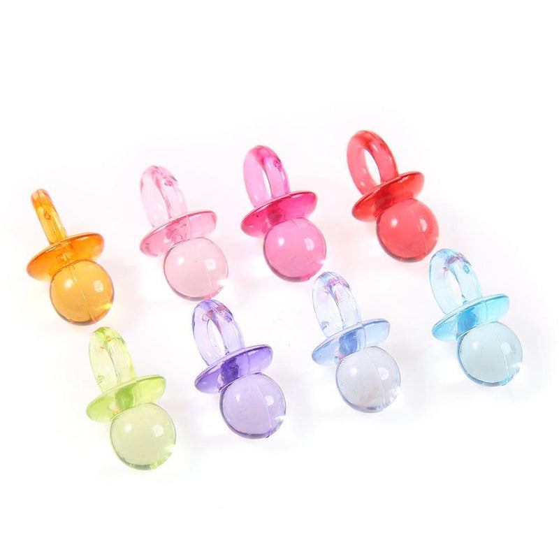 50pcs Acrylic Baby Shower Favor Pacifier Girl Boy Decor Birthday Party Gift