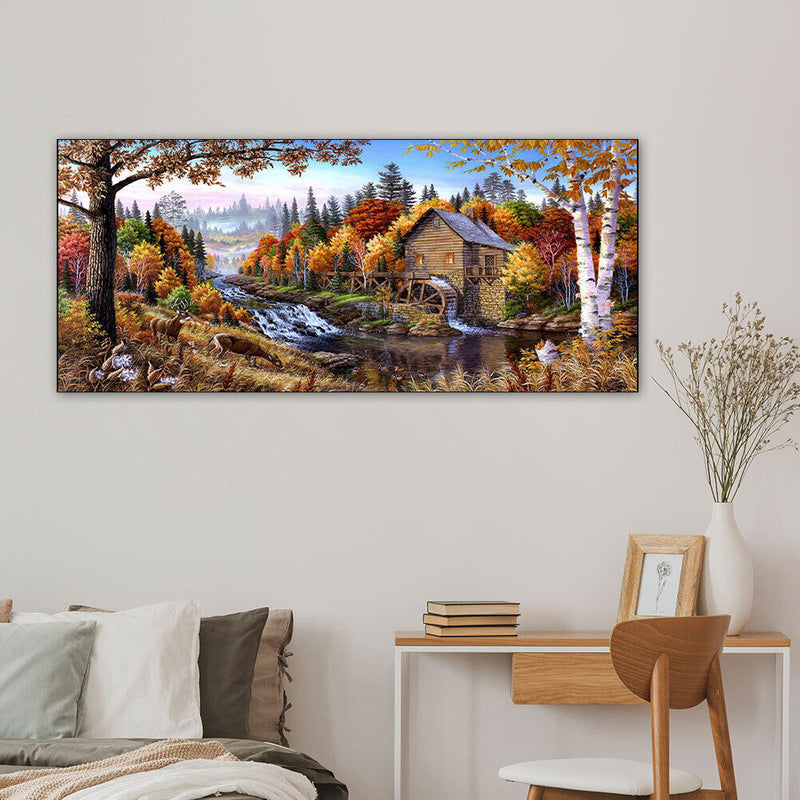 Woods Oil Paint By Numbers Kits Canvas Picture Wall Art DIY Craft Decor Hat