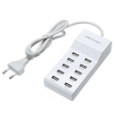 10 Port USB Home Travel Wall AC Charger Fast Charge Power Strip Adapter Newly
