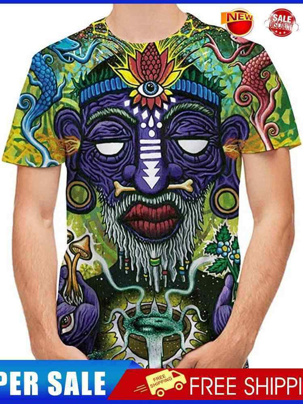 #A Digital Prints T Shirt Summer Men Short Sleeve O Neck Fashion T-Shirt