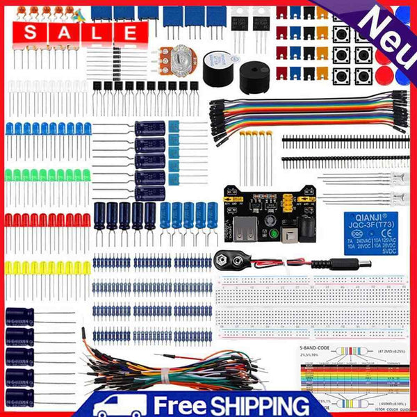 DIY Component Starter Basic Kit 830 Holes Breadboard Resistors Electronics Set