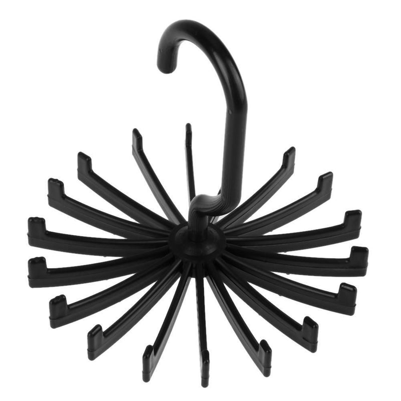 18 Hooks Necktie Scarf Belt Hanger Organizer Clothing Holder Rack(Black) Newly