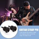 2x Guitar Pegs Anti-slip Strap Buckle Locking Pin for Bass Ukulele (Black) Newly