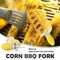 Steel Corn BBQ Forks Outdoor Party Kitchen Tool Yellow T3W8
