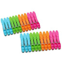 24Pcs Laundry Clothes Pins Hangings Pegs Clips Plastic Hangers Clothes K0T0