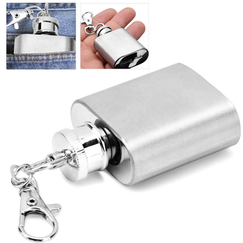 Demiawaking Portable Outdoor Bottle, 236ml, Small, Metal, with Key