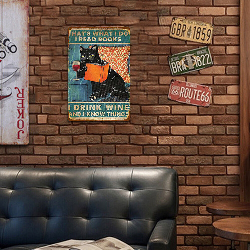 Square Metal Sign Plaque Wall Poster for Home Room Cafe Wall Painting (A)