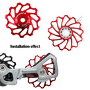Aluminum Ceramic Bearing MTB Road Bike Rear Derailleur Pulley (11T Red) Newly