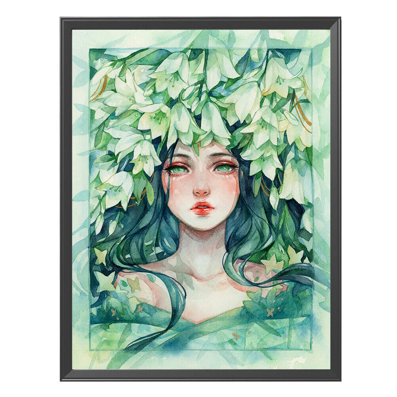 Cross Stitch Kits 11CT Stamped DIY Flowers Girl Full Embroider Needlework