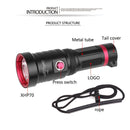 Bank Professional Diving Flashlight Light Flashlight Dive Lamp Rechargeable
