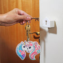 6pcs Rainbow Horse Diamond Painting Keychain DIY Key Ring Pendants (YSK089)