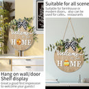 Welcome Sign Front Door Decoration Interchangeable Rustic Round Wood Wreaths~