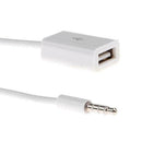 3.5mm Male Audio AUX Jack Plug to USB 2.0 Female Converter Extension Cords X5O4
