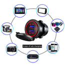 12-24V Quick Charge QC 3.0 Dual USB Car Charger Socket with Wires (Red)