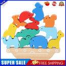 Montessori Toys Wooden Animals Balance Blocks Game Puzzle Stacker Building