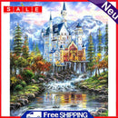 5D DIY Full Drill Diamond Painting Fantasy Castle Cross Stitch Mosaic Decoration