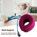 Inflatable Neck Stretcher Air Cervical Traction Massage Pillow (Rose Red) Newly