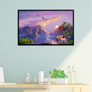11CT Animal Two Horses Sunset Cross Stitch Printed Full Embroidery Kit Home Art