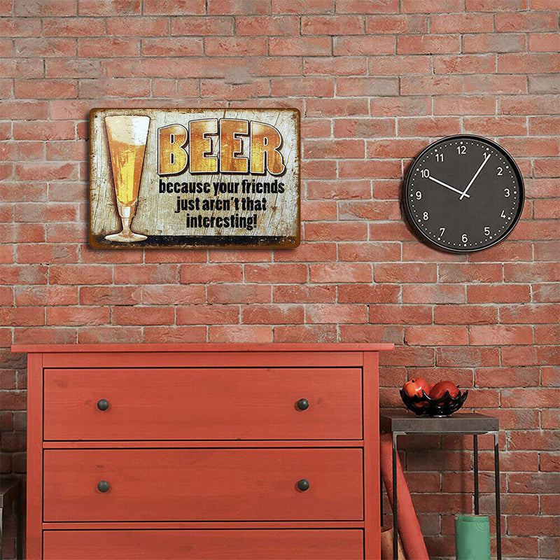 Wine Iron Painting Waterproof Metal Sign Plaque Poster Bar Hotel Decor (1)