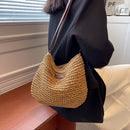 Summer Straw Crossbody Bag Women Beach Holiday Woven Shoulder Handbag Purses