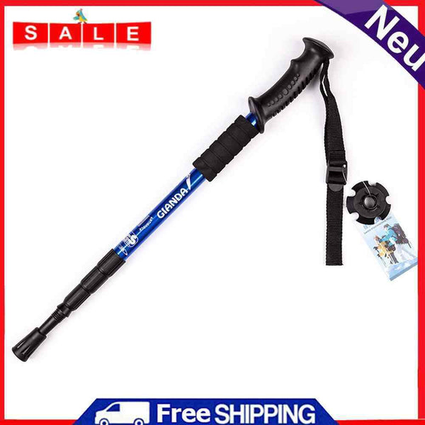 4-Section Anti-Shock Hiking Walking Trekking Trail Poles Stick Adjustable Canes