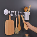 Movable Punch-free Wall Hanger Storage Shelf Tableware Rack Single Rod Hook
