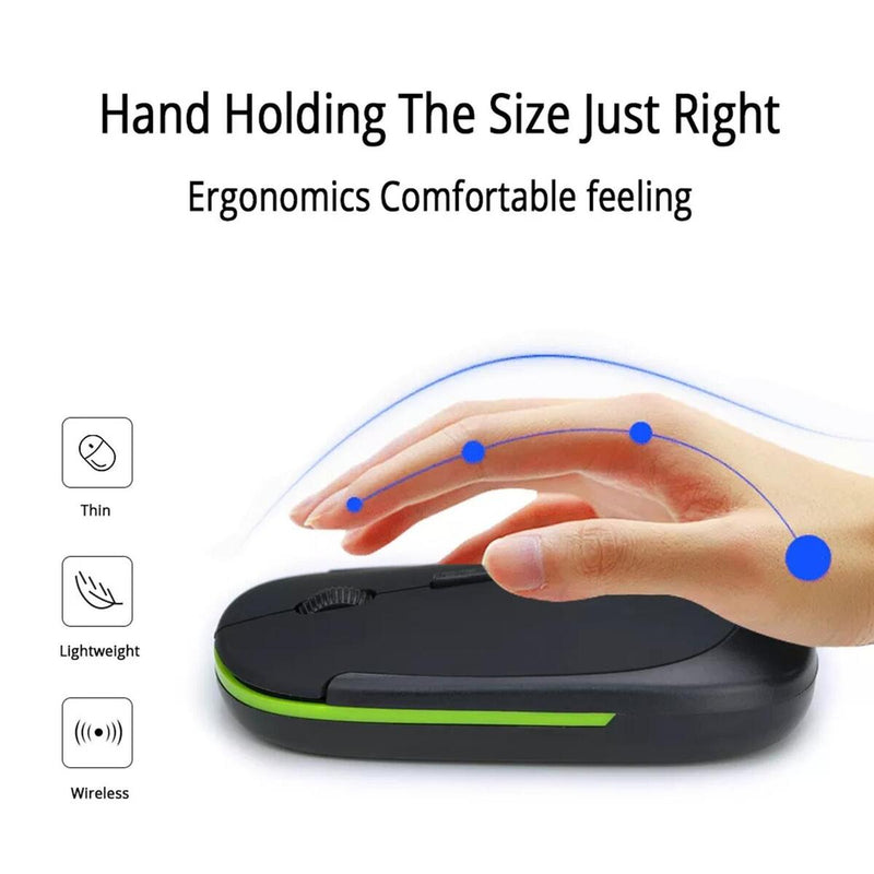 2.4GHz Wireless Optical Mouse USB Rechargeable RGB Cordless Mice For PC Laptop`