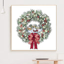 Full Embroidery Kits Christmas Wreath 11CT Stamped Needlework Home Decor