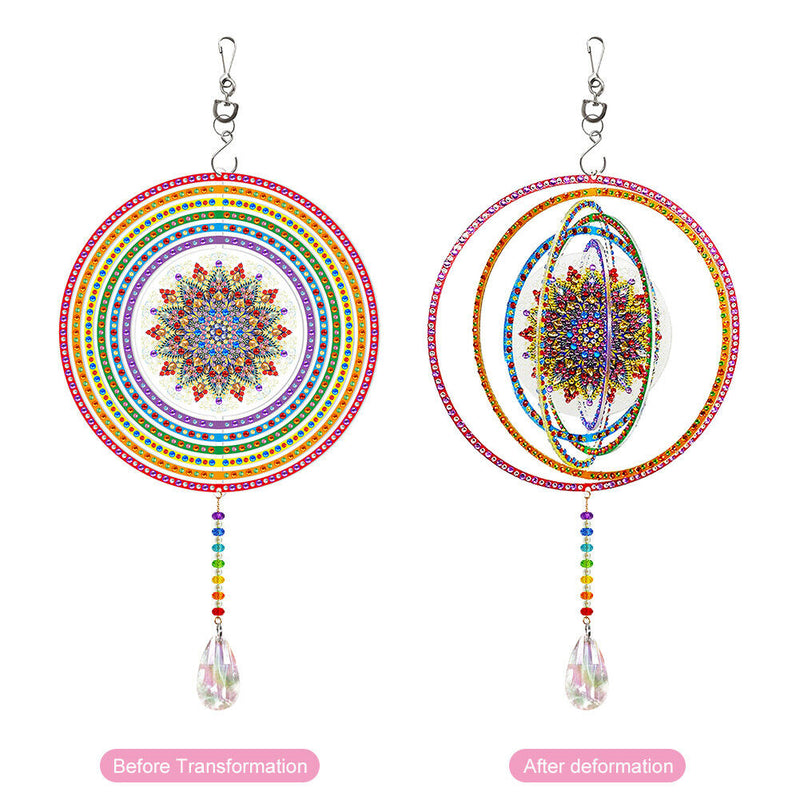 DIY Diamond Painting Double-sided Hanging Rotatable Wind Chime (GSP201) Newly