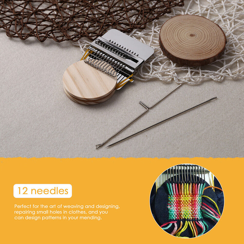 Wood Small Loom Mender Clothes Mending Weave Darning Machine (12 Needles) Newly