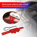 Universal Silicone Motorcycle Silencer Round Oval Exhaust Protector (Red) Newly