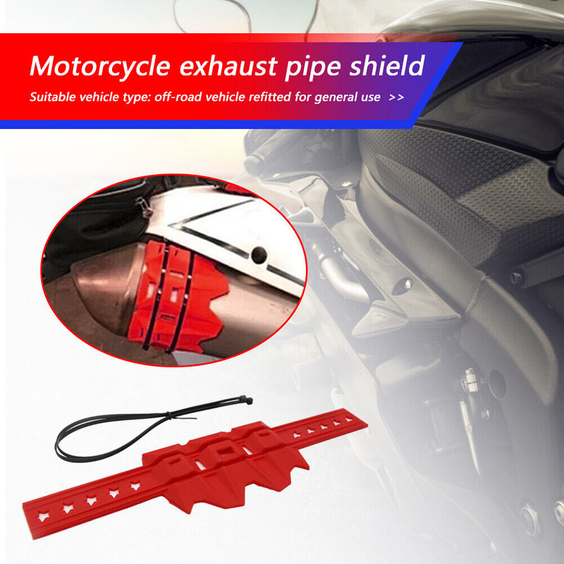 Universal Silicone Motorcycle Silencer Round Oval Exhaust Protector (Red) Newly